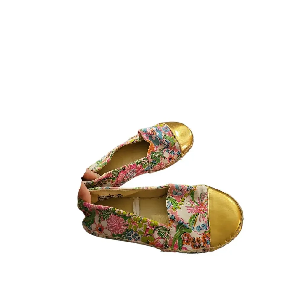 Lilly Pulitzer Target Girls Size 1 Youth Espadrilles Pink/Gold Nosie Posey shoes